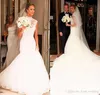 2019 Vintage Romantic High Neck Lace Appliqued Wedding Dress Long Church Garden Western Formal Bridal Gown Plus Size Custom Made