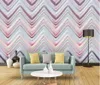 Modern Vacker Färg Relief Curve Art Background Wall 3D Murals Bakgrund för vardagsrum