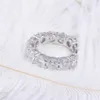 Choucong Eternity Ringラウンド6mm 5aジルコンソナCZ 925スターリングシルバーの婚約の結婚式のバンドリング女性男性のファインジュエリー