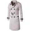 Hommes hiver Long Style hommes Blazer Double boutonnage en cuir Trench manteau vêtements d'extérieur d'hiver manteau décontracté hommes veste coupe-vent