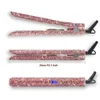 Rose Gold Hand Made Sparkling Crystal Diamond Rhinestone Lcd Digital Display Flat Iron Crystal Gems Titanium Hair Straightener