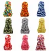 Miltary Camouflage Silky Durag Hot Colorful Premium 360 Waves Long Tail Silky Durags Hiphop Caps for Men and Women High Quality Du-rag