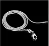 Collana con catena a serpente da 1 mm Catene di moda in argento sterling 925 Collana di gioielli da donna Accessori fai da te Prezzo a buon mercato 16 18 20 22 24 pollici