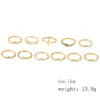 Vintage Knuckle Ring Set för Kvinnor Fashion Gold Midi Finger Ringar Boho Smycken 11st