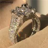 Choucong Vintage Hollow Ring 925 Sterling Zilver 3CT 5A CZ Engagement Wedding Band Ringen voor Vrouwen Bruids Vinger Sieraden Gift