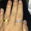 Choucong Round Promise Finger Ring 100% vero argento sterling 925 5A cz Fedi nuziali di fidanzamento per le donne Fine Jewelry