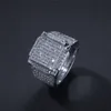 Hiphip 18K黄色の金色のメッキダイヤモンドリングのための最高品質のFashaion Hip Hop Accessories CZ GEMS RING WHOLL313V