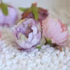 100 piezas de flores artificiales de seda retro de bricolaje cabezas de flores de capullo de peonía europea para guirnalda de boda D25 C18112601