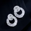 Victoria Wieck Luxury Jewelry 925 Sterling Silverrose Gold Fill Princess Cut White Topaz Cz Diamond Women Wedding Stud Earrin259g