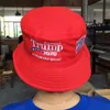 Trump 2020 Hat Embroidered Bucket Cap Keep America Great Hat Trump Cap President Trump Stingy Brim Hats Party Hats CCA-11758 30pcs