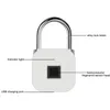 USB Smart Fingerprint Lock Rechargeable Keyless IP66 Wodoodporna Sklep do 39 odcisków palców do kłódki bagażowej