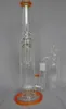 Högkvalitativ 14.5inch Rak Import Färgad Glas Bong Vattenrör med träd Perkolatorer 18.8mm Joint med skål eller kvarts banger