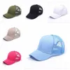 15 färger hästsvans snapbacks röriga bullar trucker ponny caps vanlig baseball visor trucker cap cca11507 20pcs7849871