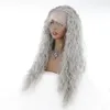 Grey Loose Wave Hair Wigs Synthetic 134 Lace Front Wig High Temperature Fiber with Baby Hair For Women ship7960582