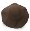 子供の太陽の帽子の暖かい親子帽子ビンテージワイドブリムキャップソフトウールフェルトちょう結びweblerフロッピー子供太陽の帽子ビーチキャップ7色