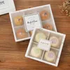 2019 Gorąca Sprzedaż 100 Sztuk / partia Przezroczyste Frosted Cake Box Deser Macarons Mooncakes Boxes Ciasto Opakowania Pudełka LX2026