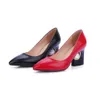 Asumer Siyah Kırmızı Moda Sivri Burun Sığ Bayanlar Pompalar Ayakkabı Zarif İlkbahar Sonbahar Elbise Ayakkabı Kadın Yüksek Topuklu Ayakkabı Boyutu 44