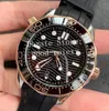 Luxury Men's Rose Gold Watches vs Factory Automatic CAL 8800 Axial Watch Men Professional Dive 300m Strap Rubber Strap Planet Eta 0232H