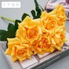 Party Supplies Artificial Flower Fake Silk Single Real Touch Rose For Wedding Centerpieces Blommor Bukett Hem Dekoration Festival YD0554