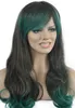 LL kk 004456 New Women Dark Gray Green Mix Long Hair Cosplay Full Wigs Wig