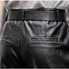 Calças femininas Jujuland Woman Pu Classic Black Warm de alta qualidade de perna reta de inverno 93591