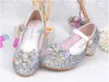 Весенняя осень 2019 года INS Дети принцесса свадебная блеск бахновая хрустальная туфли на высоких каблуках обувь детские сандалии девочки вечеринка Sho7024288