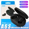 Bluetooth Earphone A6S -headset i öronsnäckor Trådlös hörlurar Bass Stereo öronsnäckor Hörlurar för universella mobiltelefoner med låda