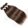 Fasci di tessuto per capelli color cioccolato color 4 con chiusura 3 o 4 pacchi con chiusura in pizzo 2x6 Capelli umani Remy lisci peruviani ext2309187