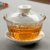 中国の伝統GAI WAN茶セットボーンチャイナティーセットDehua Gaiwanティー磁器ポットセット旅行のためのセット美しいと簡単なやかん