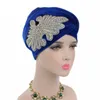 Nuova moda vendita calda splendida gioielli di cristallo impreziositi nigeriano velluto turbante testa lunga sciarpa testa avvolge hija 12 colori