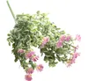 Konstgjorda blommor tusenskönablomma med gröna växter gräs europeiska blommiga plastblommor för hembröllopsbord dekoration GB729