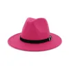 Wool Felt Fedora Panama Hat Women Lady Wool Wide Brim Casual Outdoor Jazz Cap 16 colors