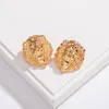 Women Lion Head Stud Earring Metal Animal Lion Head Earring Gold Silver Fashion Jewelry Accessories for Gift Party