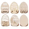 Easter Wooden Eggs Chips Wood Hanging Pendant Decor Diy Party Supplies Hanging Tags Happy Easter Wall Ornaments XBJK2002