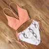 Leopardo Bikini 2020 Sexy Swimwear Mulheres Hot Cut Cut Back Swimsuit Voltar Lace Up Cintas Alta Cintura Biquni Banhando Terno Micro Bikini