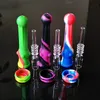 Silicone Nector Collector Kit With 14mm Quartz Nail Oil Container Silicone NC Kits Oil Dab Rigs Water Pipes