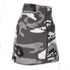 Jupes Femmes Camouflage Mini jupe imprimé taille haute avant fermeture éclair jupe courte Sexy femme Aline mince paquet hanche Camo jupes Faldas Y19