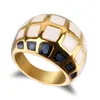 Naturalny Multicolor Powłoki Pierścień Dla Mężczyzn Kobiety Czarny Złoty Kolor Ze Stali Nierdzewnej Hip Hop Rings Biżuteria