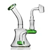 Colorful Tyre Perc Glass hookah Water Pipes Ice Catcher Bongs with 14mm Joint Bowl Smoking Pipe