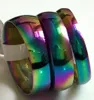 50pcs colorful Mix 4 6 8mm Band Rings Men Women Stainless steel Rings Wholesale Fashion Jewelry Lots