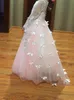 Blumenmädchenkleider für Hochzeit Vintage-Juwel mit kurzen Ärmeln Mädchen-Festzug-Kleid Sweep Zug Kindergeburtstags-Abendkleid Formal Wear