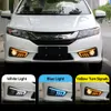 2 pçs carro led drl luz de circulação diurna para honda city grace 2015 2016 sinal volta nevoeiro lâmpada capa luz nevoeiro cablagem switch176o