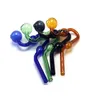 CSYC Y051 Oil Burner Smoking Pipe Colorful Snake Shape Twisted Dab Rig Glass Pipes 30mm OD Bowl