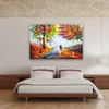 Pintura al óleo enorme de la decoración del árbol de la flor roja en la lona pintada a mano HD Imprimir Wall Art Fotografías Personalización es aceptable 21050828