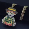 Moda helado de dibujos animados Payaso colgante collar para hombre Hip Hop Collar Joyería 76cm Cadena de oro cubana para hombres