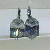 Choucong Clássico Brinco Oval Gota Cristal Cz Cor Prata Brincos Pendurados de Casamento para mulheres Jóias de Festa Presente