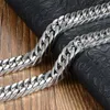 One-piece No Buckle Silver tone stainless steel mens Polished Chain Necklace270T