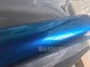 Metal Blue Gloss Candy Metallic Vinyl WRAP Lámina de envoltura para todo el automóvil Con burbujas de aire Pegamento de baja adherencia inicial Calidad 3M 1.52x20m / Rollo (5x65ft)