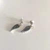 NEW Authentic 925 Sterling Silver wings Pendant Earrings set Original box for Pandora CZ Diamond feather Stud Earring for Women