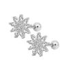 Clous d'oreilles flocon de neige congelés avec zircone cubique, acier chirurgical hypoallergénique, boucles d'oreilles colorées CZ pour femmes et adolescentes